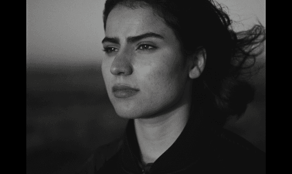 Black and white, close up of Anaita Wali Zada (Donya)