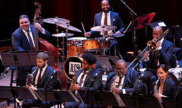 Players from Jazz at Lincoln Center performing on stage