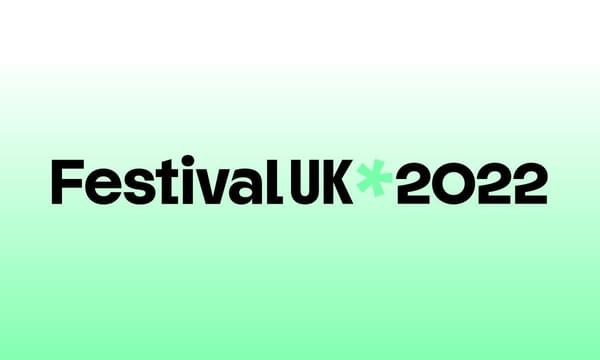 The words 'Festival UK 2022' on a green and white background.