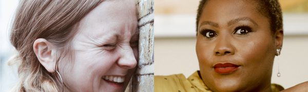 Headshots of Hollie McNish and Wana Udobang