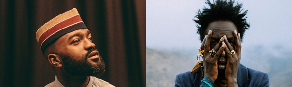 Head shots of Inua Ellams and Saul Williams