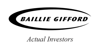 A logo with the words 'Baillie Gifford' written in black and almost enclosed in an oval, with 'actual investors' beneath