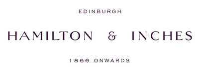 Hamilton & Inches logo. Dark blue text on a white background beneath a crest.